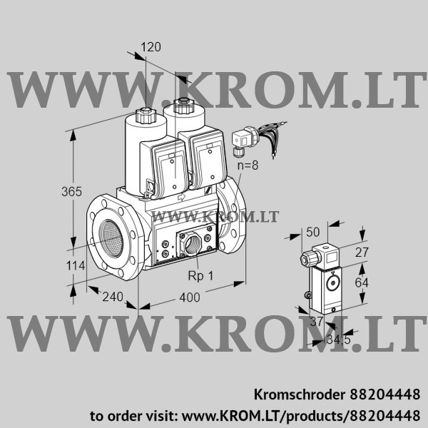 Kromschroder VCS 9125F05NNARE/P2EP/PPPP, 88204448 double solenoid valve, 88204448