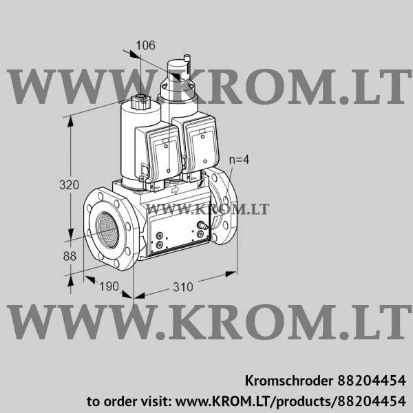 Kromschroder VCS 7T80A05NLQSRB/PPMP/PPMP, 88204454 double solenoid valve, 88204454