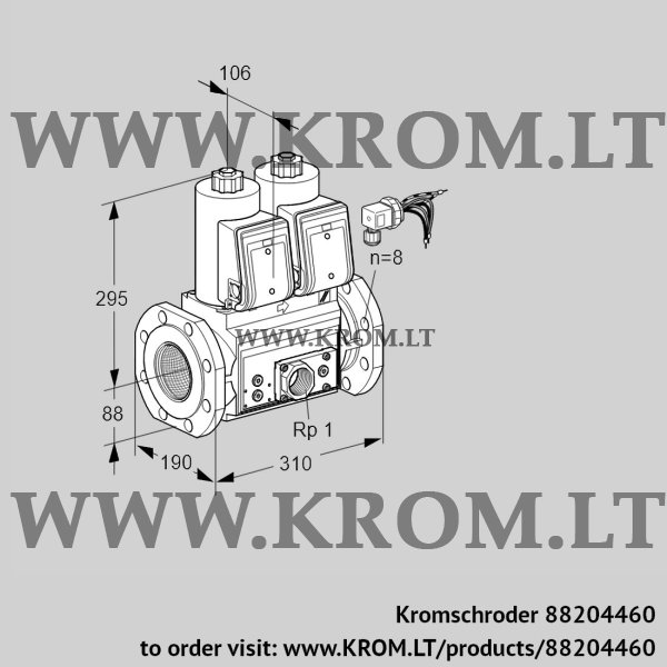 Kromschroder VCS 780F05NNQRE/PPEP/PPPP, 88204460 double solenoid valve, 88204460