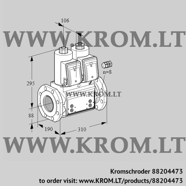 Kromschroder VCS 780F05NNWR3B/PPPP/MMPM, 88204473 double solenoid valve, 88204473