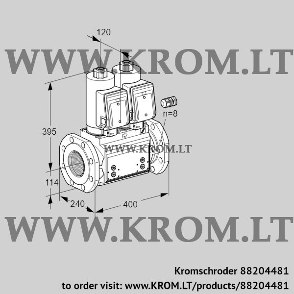 Kromschroder VCS 9125F05NNASR3B/PPPP/MMMM, 88204481 double solenoid valve, 88204481