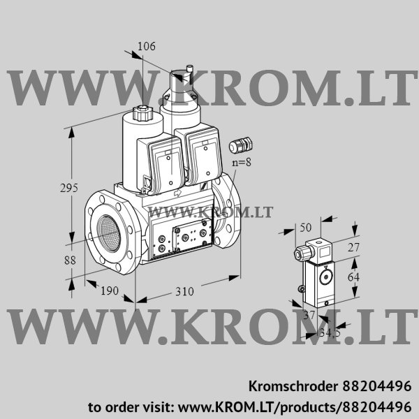 Kromschroder VCS 780F05NLWR3E/PPPP/P3PP, 88204496 double solenoid valve, 88204496