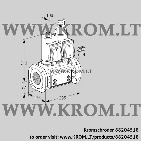 Kromschroder VCS 665F05NLWGR3B/MMMM/PPPP, 88204518 double solenoid valve, 88204518