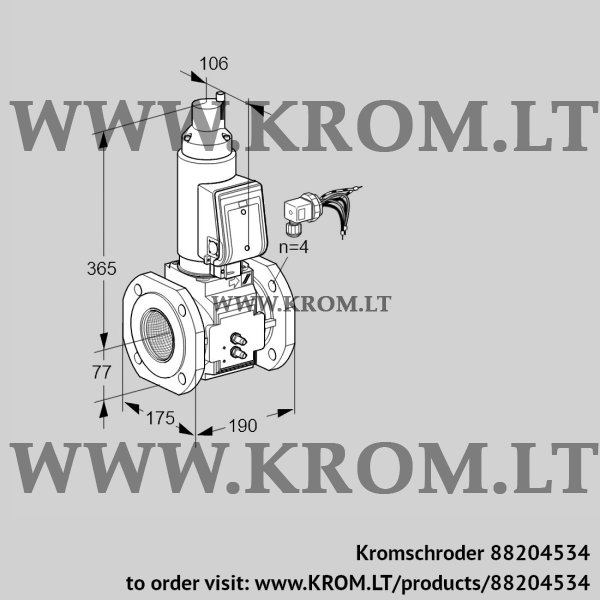 Kromschroder VAS 665F05LWGRB/MM/PP, 88204534 gas solenoid valve, 88204534