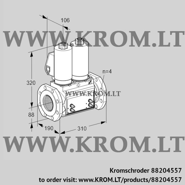 Kromschroder VCS 7T80A05NNQSLB/MMMM/MMMM, 88204557 double solenoid valve, 88204557