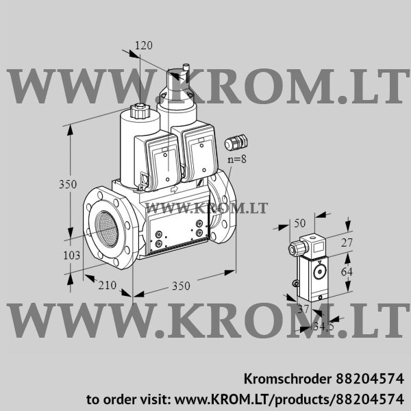 Kromschroder VCS 8100F05NLWR3B/PPPP/2-PP, 88204574 double solenoid valve, 88204574