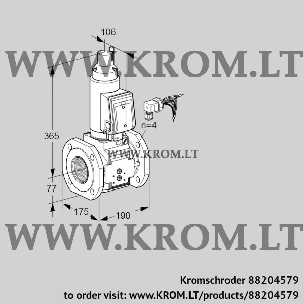 Kromschroder VAS 665F05LKGRB/PP/PP, 88204579 gas solenoid valve, 88204579