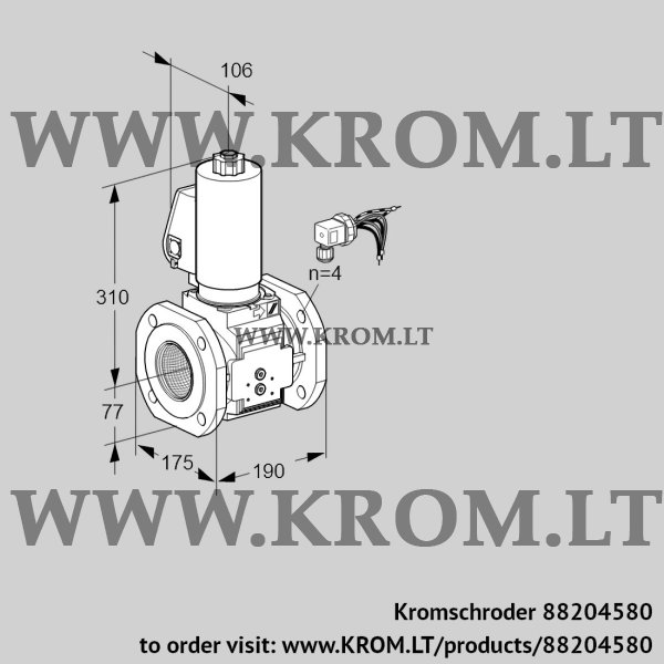 Kromschroder VAS 665F05NKGLB/PP/PP, 88204580 gas solenoid valve, 88204580