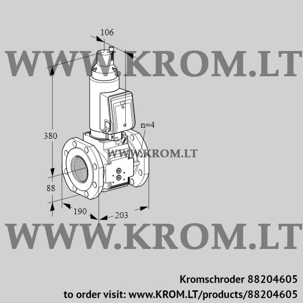 Kromschroder VAS 7T80A05LWSRB/PP/PP, 88204605 gas solenoid valve, 88204605