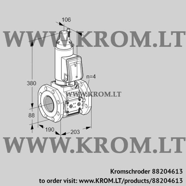 Kromschroder VAS 7T80A05LWGRE/PP/PP, 88204613 gas solenoid valve, 88204613