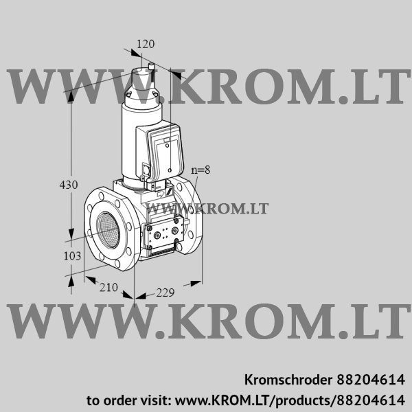 Kromschroder VAS 8T100A05LWGRE/PP/PP, 88204614 gas solenoid valve, 88204614