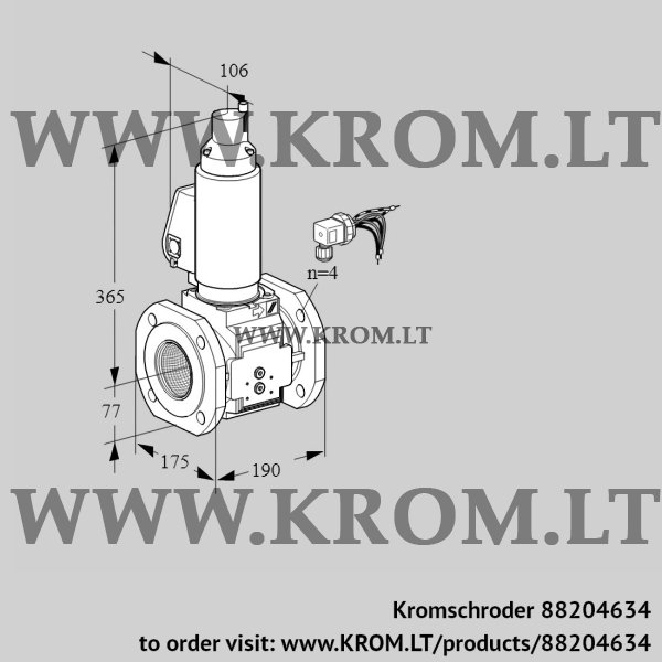 Kromschroder VAS 665F05LWGLB/PP/PP, 88204634 gas solenoid valve, 88204634