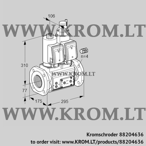 Kromschroder VCS 665F05NLQSR3E/PPPP/PPPP, 88204636 double solenoid valve, 88204636