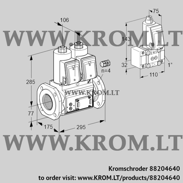 Kromschroder VCS 665F05NNWR3E/PPZ-/PPPP, 88204640 double solenoid valve, 88204640