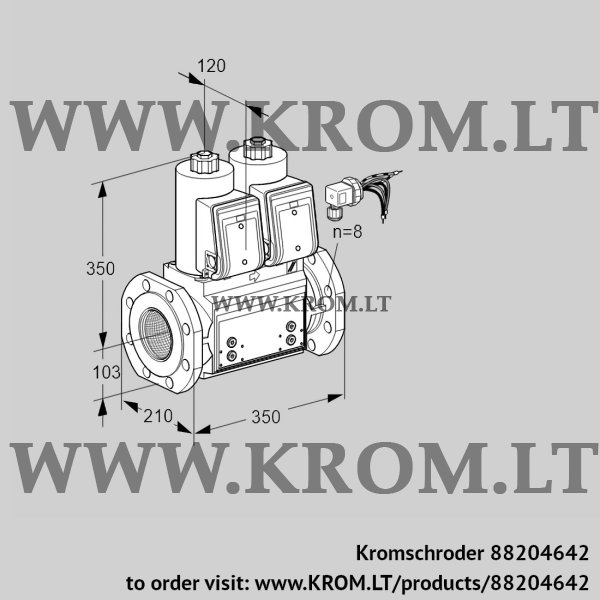 Kromschroder VCS 8100F05NNKRB/PPPP/PPPP, 88204642 double solenoid valve, 88204642