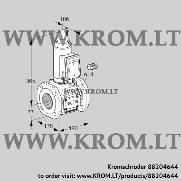 Kromschroder VAS 665F05LWSR3E/PP/PP, 88204644 gas solenoid valve, 88204644