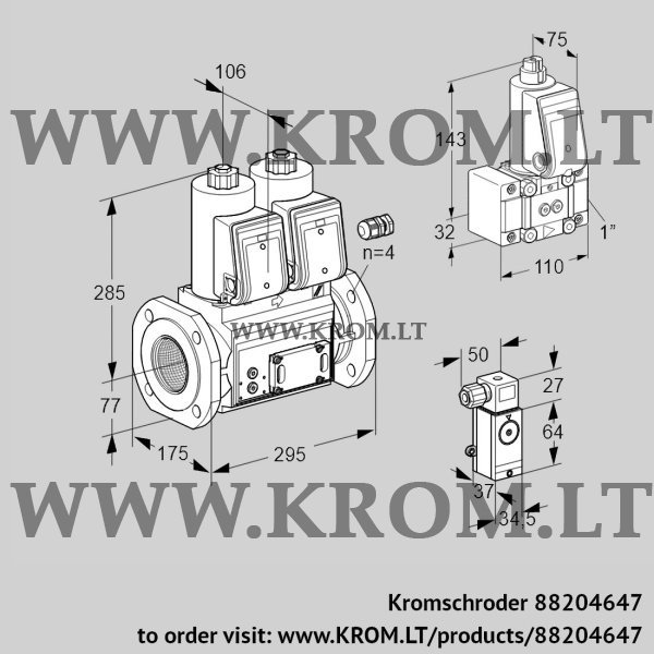 Kromschroder VCS 665F05NNWR3E/PPZ-/P3PP, 88204647 double solenoid valve, 88204647