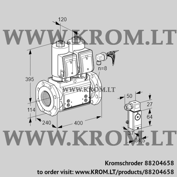 Kromschroder VCS 9125F05NNAGRB/PPP3/PPPP, 88204658 double solenoid valve, 88204658