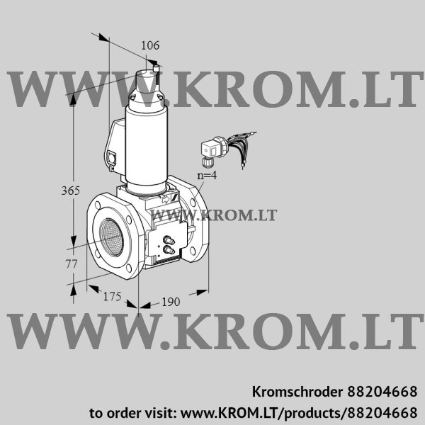 Kromschroder VAS 665F05LWGLB/MM/PP, 88204668 gas solenoid valve, 88204668