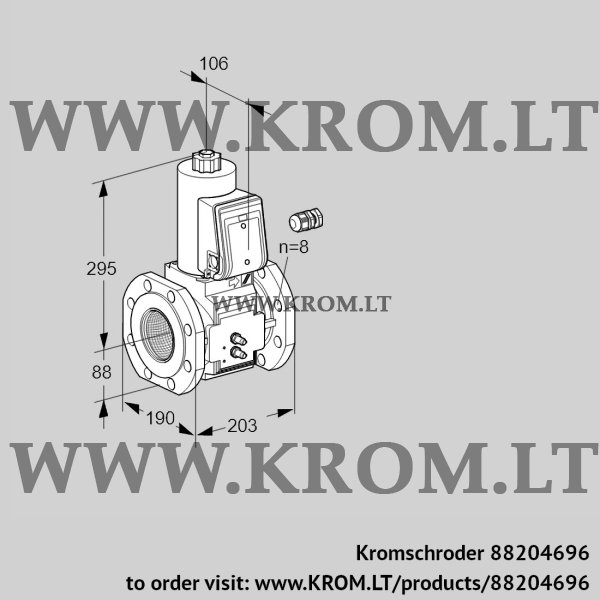 Kromschroder VAS 780F05NQ3B/MM/PP, 88204696 gas solenoid valve, 88204696