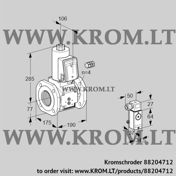 Kromschroder VAS 665F05NQ3E/4P/PP, 88204712 gas solenoid valve, 88204712