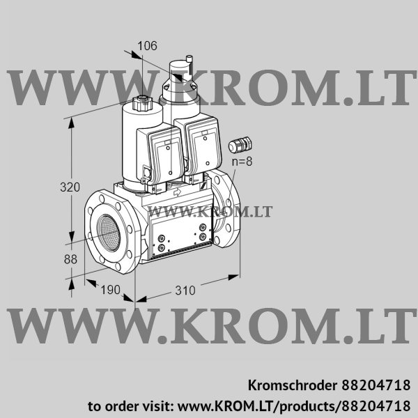 Kromschroder VCS 780F05NLKGR3B/PPPP/PPPP, 88204718 double solenoid valve, 88204718