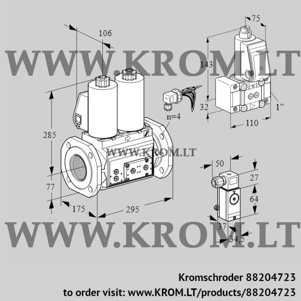 Kromschroder VCS 665F05NNWLE/1-PP/PPZ-, 88204723 double solenoid valve, 88204723