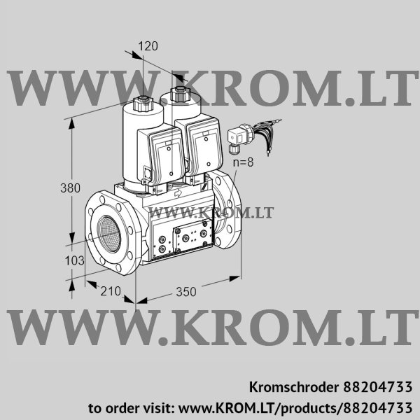 Kromschroder VCS 8100F05NNKGRE/PPPP/PPPP, 88204733 double solenoid valve, 88204733