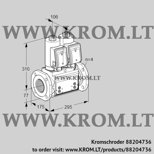 Kromschroder VCS 6T65A05NNQGRB/PPPP/PPPP, 88204736 double solenoid valve, 88204736