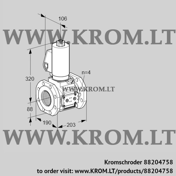 Kromschroder VAS 7T80A05NQSLE/PP/PP, 88204758 gas solenoid valve, 88204758