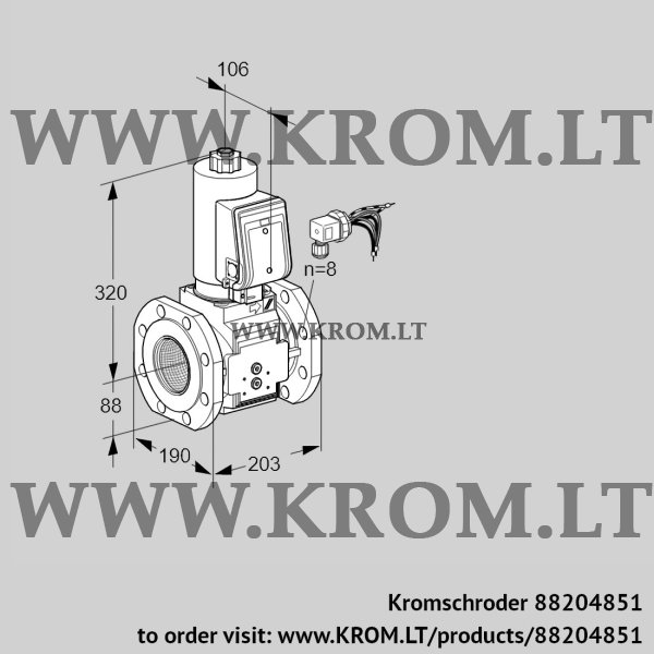 Kromschroder VAS 780F05NWSRB/PP/MM, 88204851 gas solenoid valve, 88204851