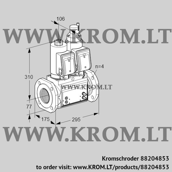 Kromschroder VCS 6T65A05NLQSRB/PPMM/PPMM, 88204853 double solenoid valve, 88204853