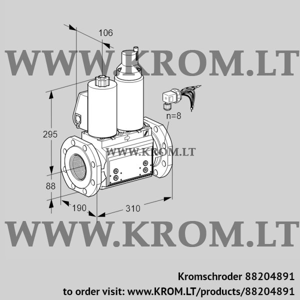 Kromschroder VCS 780F05NLWLB/PPPP/PPPP, 88204891 double solenoid valve, 88204891