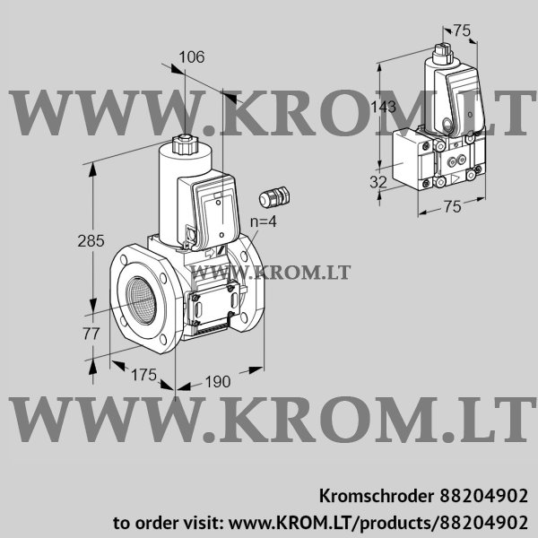 Kromschroder VAS 665F05NW3E/B-/PP, 88204902 gas solenoid valve, 88204902