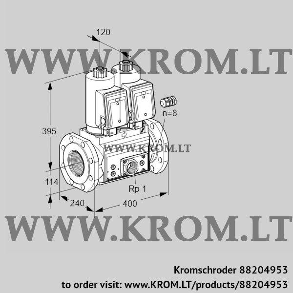 Kromschroder VCS 9125F05NNASR3E/PPEP/PPPP, 88204953 double solenoid valve, 88204953