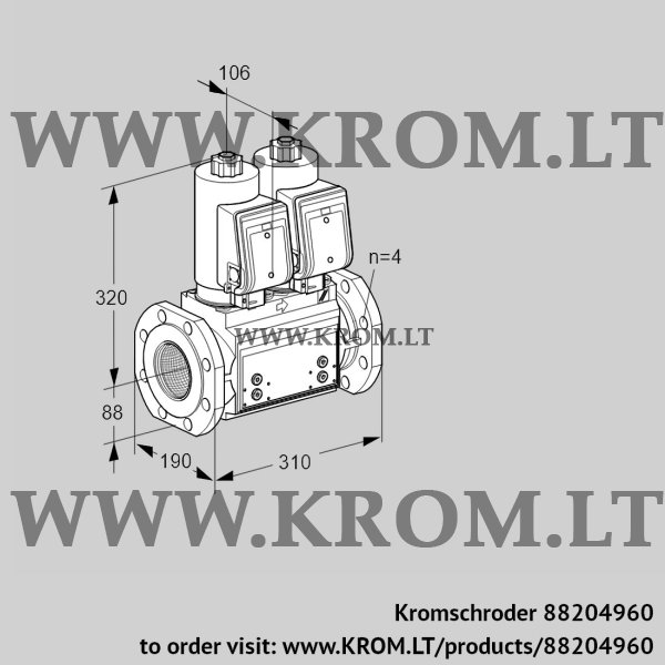 Kromschroder VCS 7T80A05NNKGRB/PPPP/PPPP, 88204960 double solenoid valve, 88204960