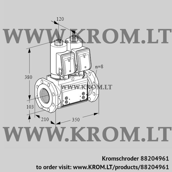 Kromschroder VCS 8T100A05NNKGRB/PPPP/PPPP, 88204961 double solenoid valve, 88204961