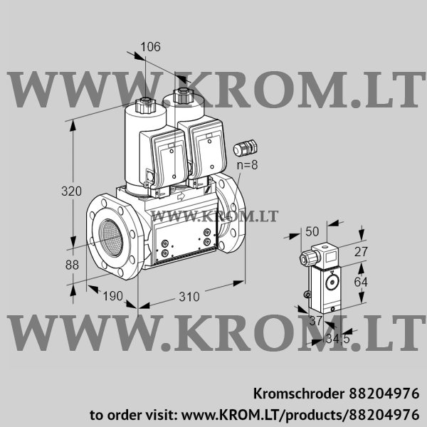 Kromschroder VCS 780F05NNWGR3B/P4PP/PPPP, 88204976 double solenoid valve, 88204976