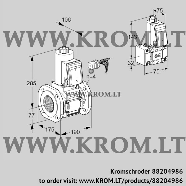 Kromschroder VAS 665F05NWE/B-/PP, 88204986 gas solenoid valve, 88204986