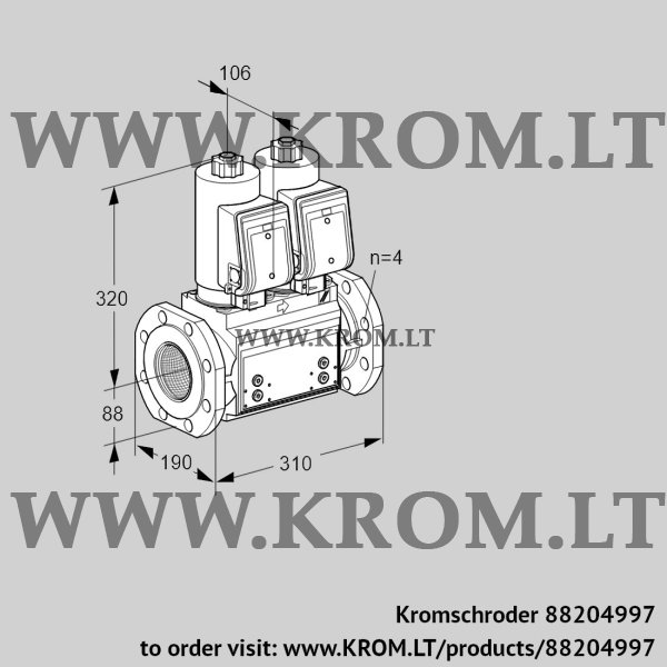 Kromschroder VCS 7T80A05NNQGRB/PPPP/PPPP, 88204997 double solenoid valve, 88204997