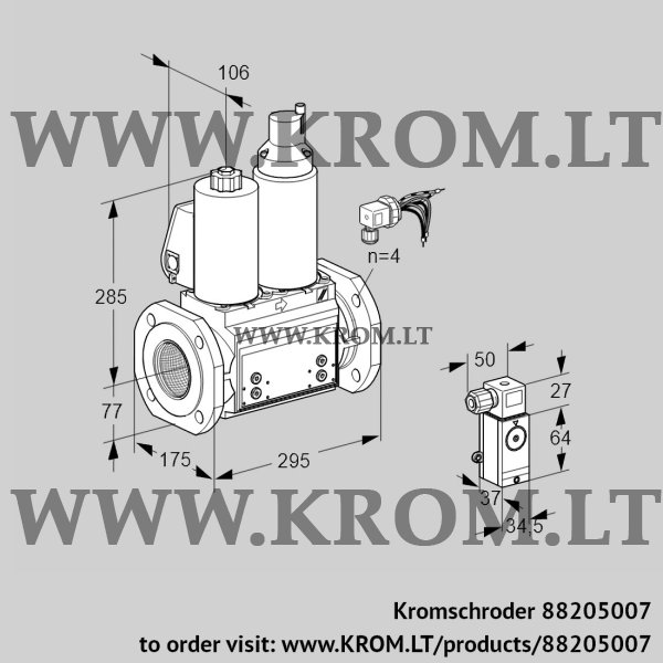 Kromschroder VCS 665F05NLWLB/PPPP/P3PP, 88205007 double solenoid valve, 88205007