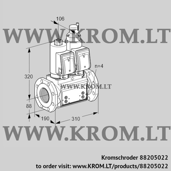 Kromschroder VCS 7T80A05NLQSRB/PPPP/MMMM, 88205022 double solenoid valve, 88205022