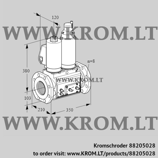 Kromschroder VCS 8T100A05NLQGLE/MMMM/MMVM, 88205028 double solenoid valve, 88205028