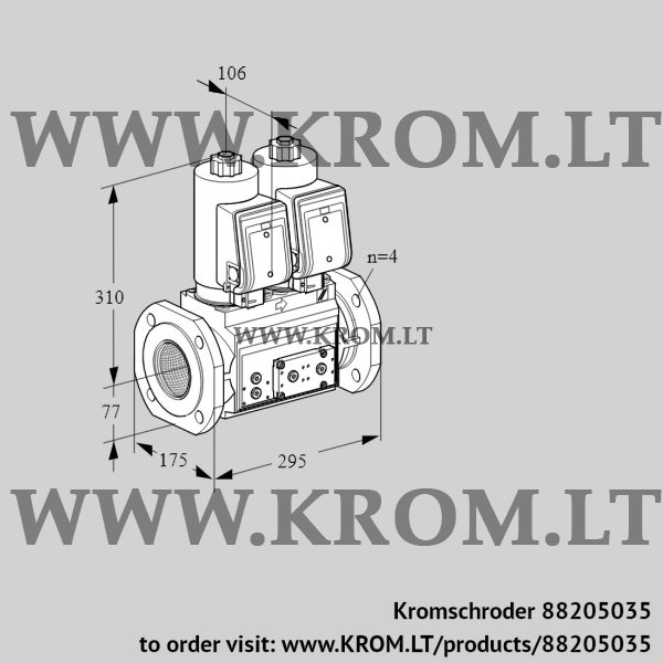 Kromschroder VCS 6T65A05NNQGRE/PPPP/PPVP, 88205035 double solenoid valve, 88205035