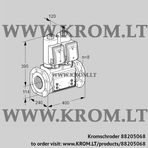 Kromschroder VCS 9T125A05NNAGRB/PPPP/PPPP, 88205068 double solenoid valve, 88205068