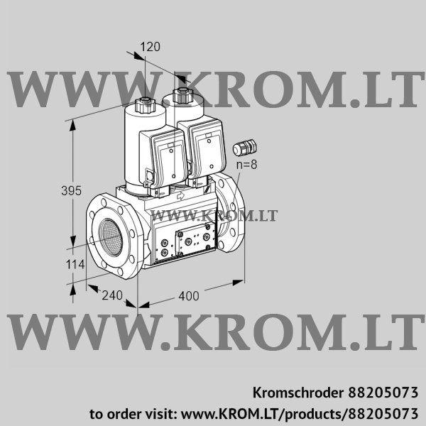 Kromschroder VCS 9125F05NNASR3E/PPPP/PPPP, 88205073 double solenoid valve, 88205073