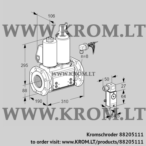 Kromschroder VCS 780F05NLQLB/PPPP/P4PP, 88205111 double solenoid valve, 88205111