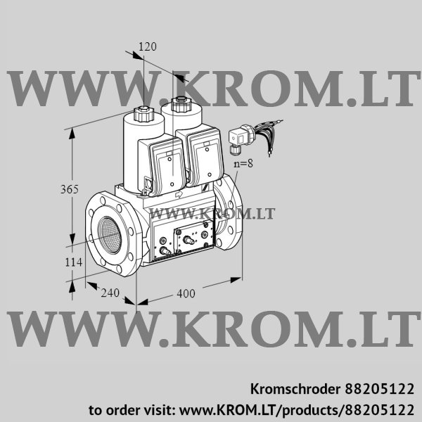 Kromschroder VCS 9125F05NNARE/PMMP/PPEP, 88205122 double solenoid valve, 88205122