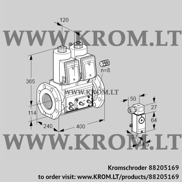 Kromschroder VCS 9125F05NNAR3E/MMMM/P3EP, 88205169 double solenoid valve, 88205169