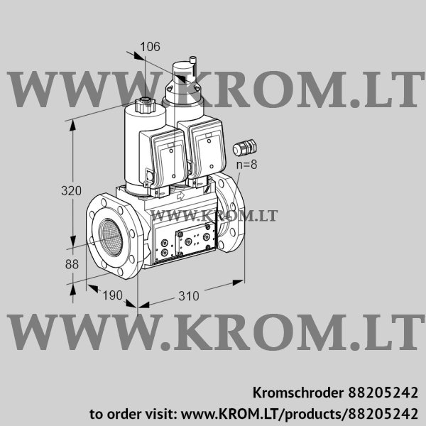 Kromschroder VCS 780F05NLQGR3E/PPPP/PPPP, 88205242 double solenoid valve, 88205242